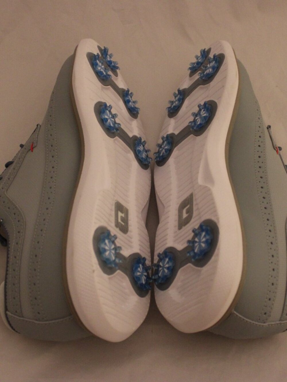 FootJoy Light Gray and White Athletic Golf Shoes - Picture 5 of 9